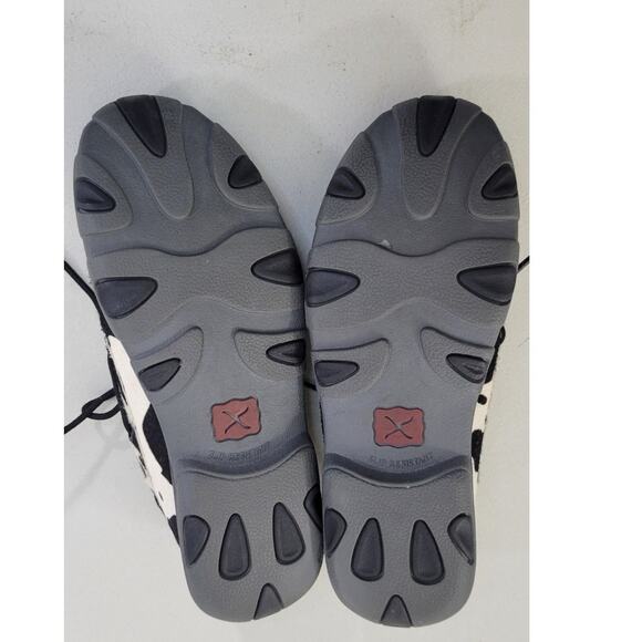 Twisted X Boat Shoes Womens 6.5 Cow Hide Black/White Fun Whimsical Sleek Modern - Picture 9 of 10